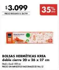 Disco Krea - bolsas herméticas krea doble cierre oferta