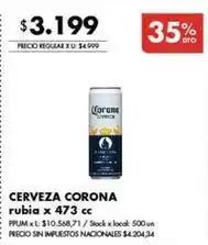 Disco Corona - cerveza rubia oferta