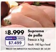 Disco Suprema de pollo fresca oferta