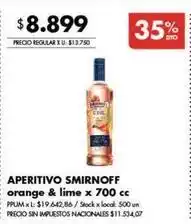 Disco Smirnoff - aperitivo orange & lime oferta