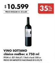 Disco Vino sottano clásico malbec oferta