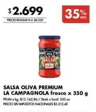 Disco La campagnola - salsa oliva premium oferta