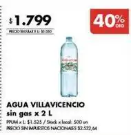Disco Villavicencio - agua villavicencio sin gas oferta