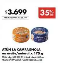 Disco La campagnola - atún en aceite/natural oferta