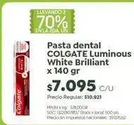 Jumbo Colgate - pasta dental luminous white brilliant oferta