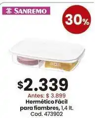 Coto Hermético fácil para fiambres, 1,4 lt. cod. 473902 oferta