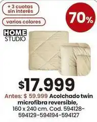 Coto Acolchado twin microfibra reversible, 160 x 240 cm. cod. 594128-594129-594194-594127 oferta