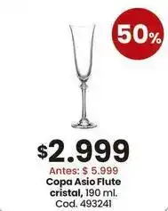 Coto Cristal - copa asio flute cristal, 190 ml. cod. 493241 oferta