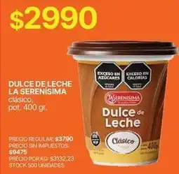 Supermercados Vea La serenísima - dulce de leche clásico oferta