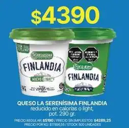 Supermercados Vea Finlandia - queso la serenisima finlandia reducido en calorias o light oferta