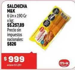 Makro M&k - salchicha oferta