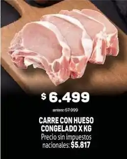 Makro Carne con hueso congelado x kg oferta