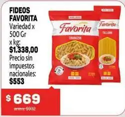 Makro Favorita - fideos tirabuzon oferta
