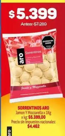 Makro Aro - sorrentinos jamon y mozzarella oferta