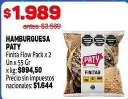 Makro Paty - hamburguesa finita flow pack oferta