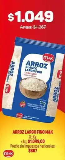 Makro M&k - arroz blanco largo fino oferta