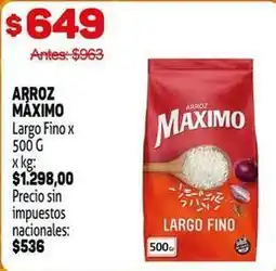 Makro Maximo - arroz largo fino oferta