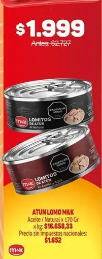 Makro M&k - atun lomo oferta