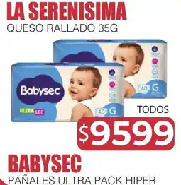 Masivos Babysec pañales ultra pack hiper oferta