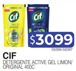 Masivos Cif detergente active gel limon/ original 400c oferta
