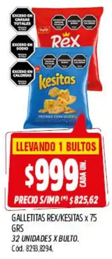 Supermercados Yaguar Rex galletitas/kesitas oferta