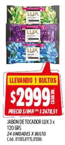 Supermercados Yaguar Lux jabon de tocador oferta