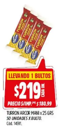 Supermercados Yaguar Arcor turron mani oferta
