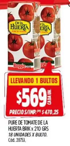 Supermercados Yaguar De la huerta pure de tomate oferta