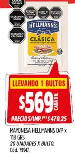 Supermercados Yaguar Hellmanns mayonesa clásica oferta