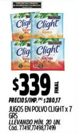 Supermercados Yaguar Clight jugos en polvo oferta