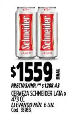 Supermercados Yaguar Schneider cerveza lata oferta