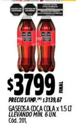 Supermercados Yaguar Coca cola gaseosa oferta