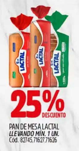 Supermercados Yaguar Lactal pan de mesa oferta