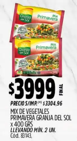 Supermercados Yaguar Granja del sol mix de vegetales primavera oferta