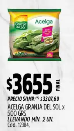 Supermercados Yaguar Acelga Granja del Sol oferta