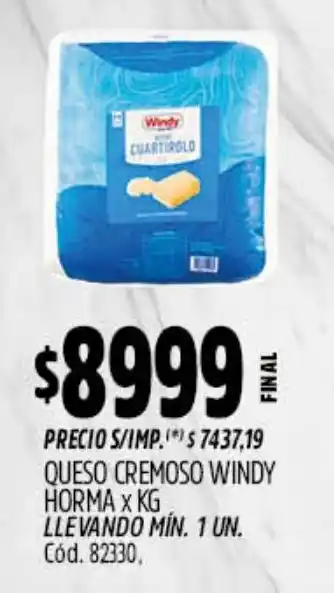 Supermercados Yaguar Windy queso cremoso oferta