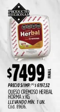 Supermercados Yaguar Herbal queso cremoso oferta