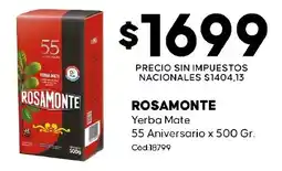Diarco Rosamonte yerba mate oferta