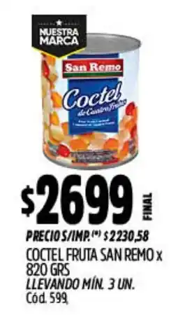 Supermercados Yaguar San remo coctel fruta oferta