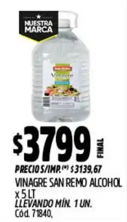 Supermercados Yaguar San Remo Vinagre alcohol oferta