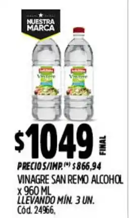 Supermercados Yaguar San remo vinagre alcohol oferta