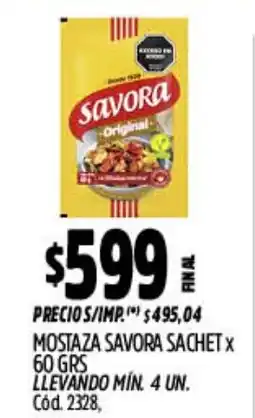 Supermercados Yaguar Savora mostaza original oferta