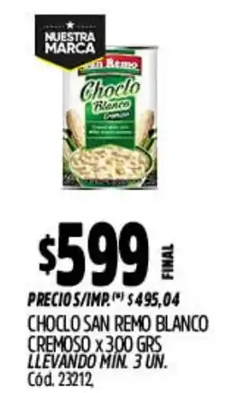 Supermercados Yaguar San remo choclo blanco cremoso oferta