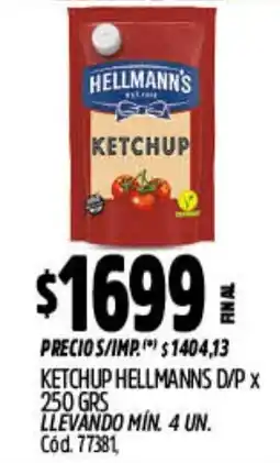 Supermercados Yaguar Hellmanns ketchup oferta