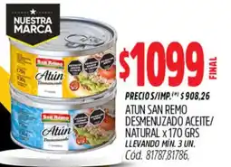 Supermercados Yaguar San remo atun desmenuzado oferta