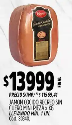 Supermercados Yaguar Recreo jamon cocido sin cuero mini oferta