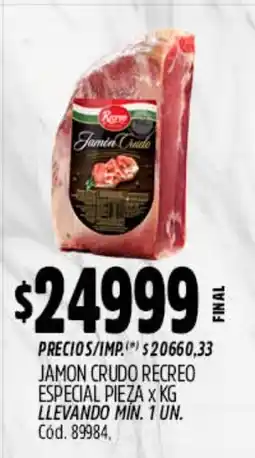 Supermercados Yaguar Recreo jamón crudo oferta