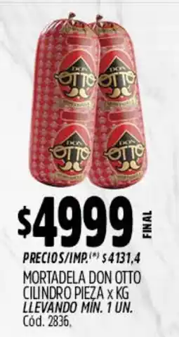 Supermercados Yaguar Don otto mortadela cilindro oferta