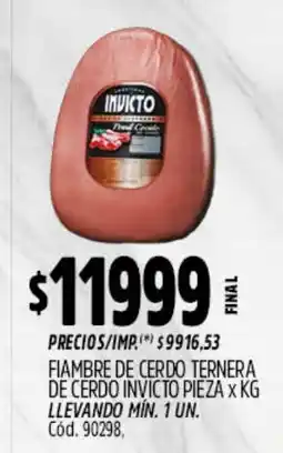 Supermercados Yaguar Invicto fiambre de cerdo ternera oferta