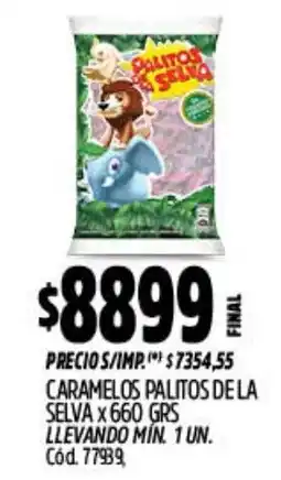 Supermercados Yaguar Palitos de la selva caramelos oferta
